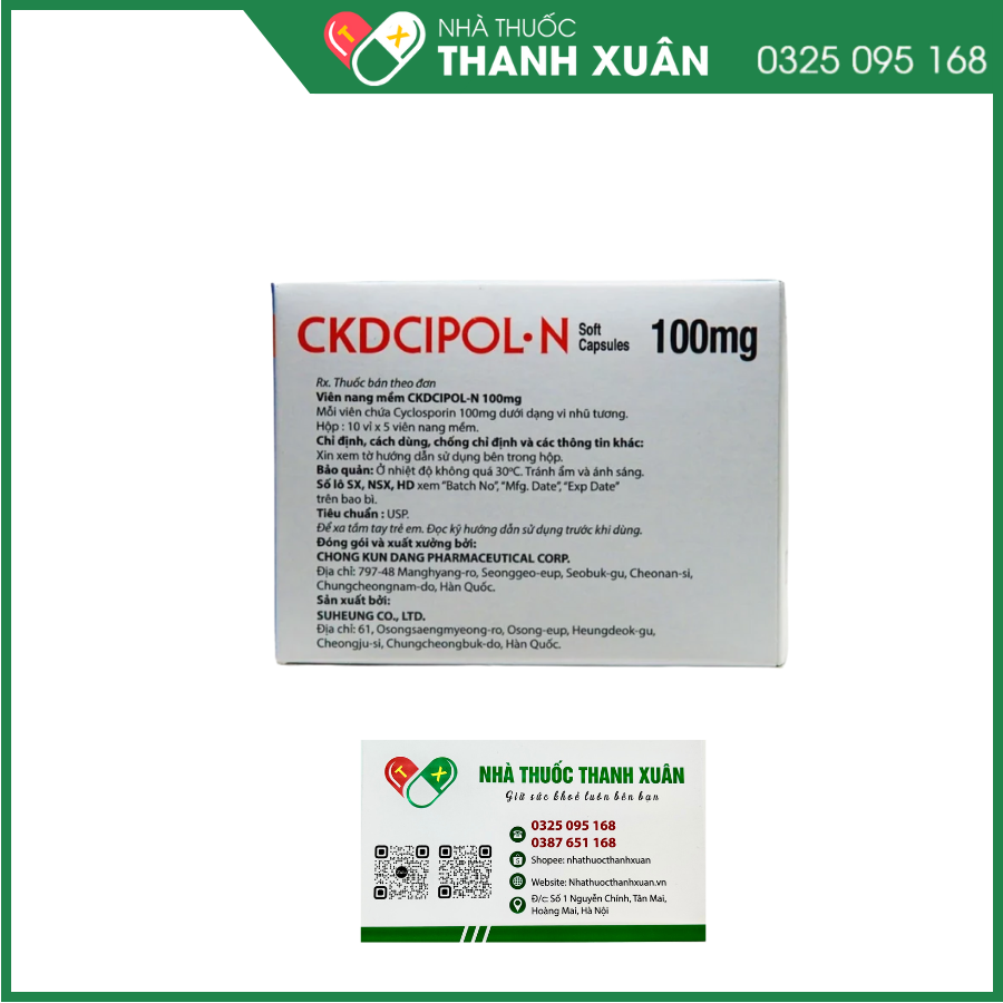 Ckdcipol-N 100mg ngăn ngừa thải bỏ mảnh ghép trong ghép tạng